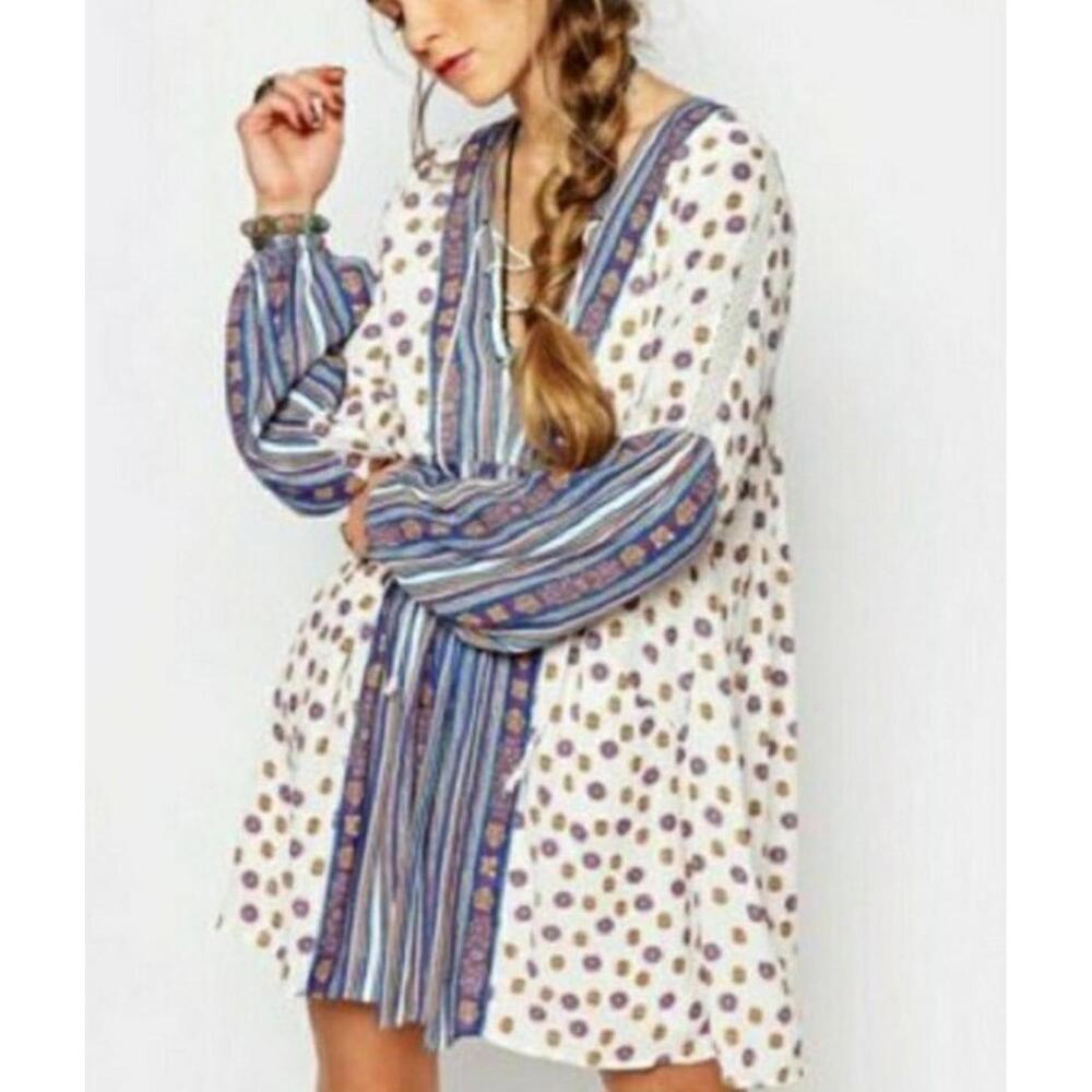 Free People Women’s Rain or Shine Printed Floral Tie Up Dress Size XS #C - Picture 12 of 12